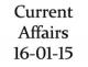 Current Affairs 16th January 2015