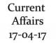 Current Affairs 17th April 2017