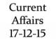 Current Affairs 17th December 2015