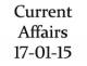 Current Affairs 17th January 2015