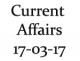 Current Affairs 17th March 2017
