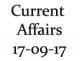 Current Affairs 17th September 2017