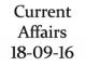 Current Affairs 18th September 2016