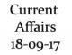 Current Affairs 18th September 2017