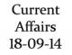 Current Affairs 18th September 2014