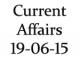 Current Affairs 19th June 2015