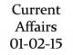 Current Affairs 1st February 2015