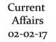 Current Affairs 2nd February 2017