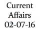 Current Affairs 2nd July 2016