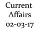 Current Affairs 2nd March 2017