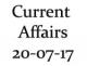 Current Affairs 20th July 2017