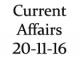 Current Affairs 20th November 2016