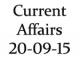 Current Affairs 20th September 2015