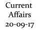 Current Affairs 20th September 2017