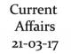 Current Affairs 21st March 2017