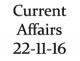 Current Affairs 22nd November 2016