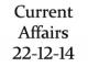 Current Affairs 22nd December 2014
