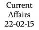 Current Affairs 22nd February 2015