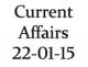 Current Affairs 22nd January 2015