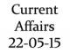 Current Affairs 22nd May 2015