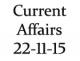 Current Affairs 22nd November 2015