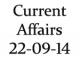 Current Affairs 22nd September 2014