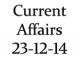 Current Affairs 23rd December 2014