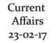 Current Affairs 23rd February 2017