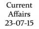Current Affairs 23th July 2015
