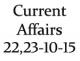 Current Affairs 22nd and 23rd October 2015