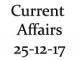 Current Affairs 25th December 2017