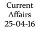 Current Affairs 25th April 2016