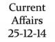 Current Affairs 25th December 2014