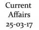 Current Affairs 25th March 2017