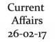 Current Affairs 26th February 2017