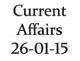 Current Affairs 26th January 2015