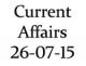 Current Affairs 26th July 2015