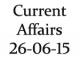 Current Affairs 26th June 2015