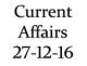 Current Affairs 27th December 2016