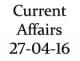 Current Affairs 27th April 2016