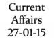 Current Affairs 27th January 2015