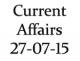Current Affairs 27th July 2015