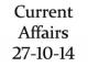 Current Affairs 27th October 2014