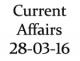 Current Affairs 28th March 2016