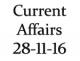 Current Affairs 28th November 2016