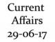 Current Affairs 29th  June 2017
