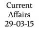 Current Affairs 29th March 2015