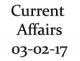 Current Affairs 3rd February 2017