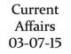 Current Affairs 3rd July 2015