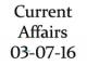 Current Affairs 3rd July 2016